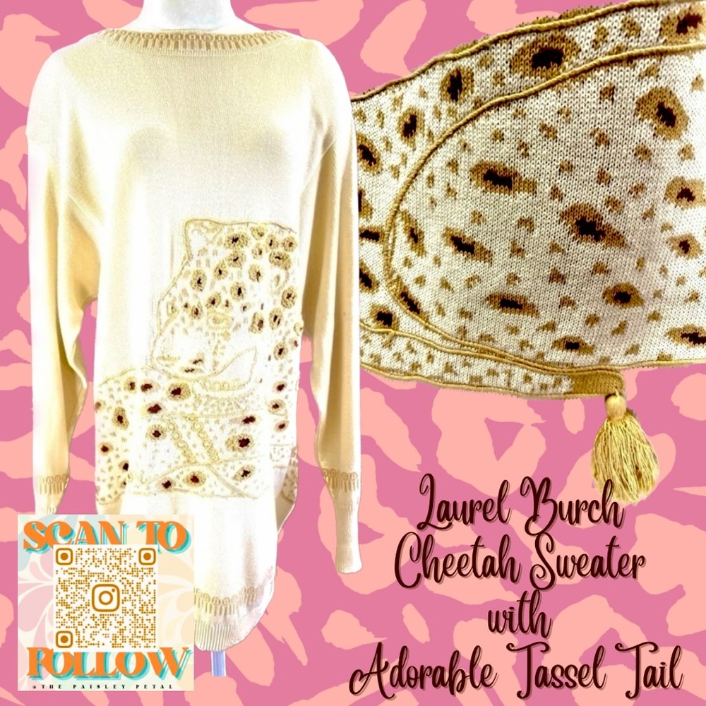 LAUREL BURCH VINTAGE 80s LEOPARD SWEATER